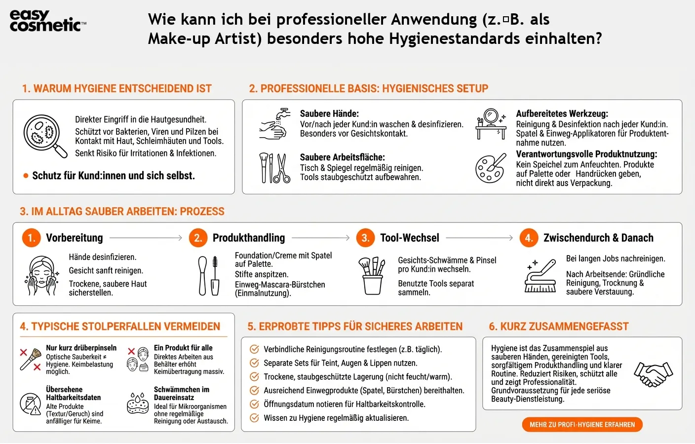 Wie kann ich bei professioneller Anwendung (z. B. als Make-up Artist) besonders hohe Hygienestandards einhalten?