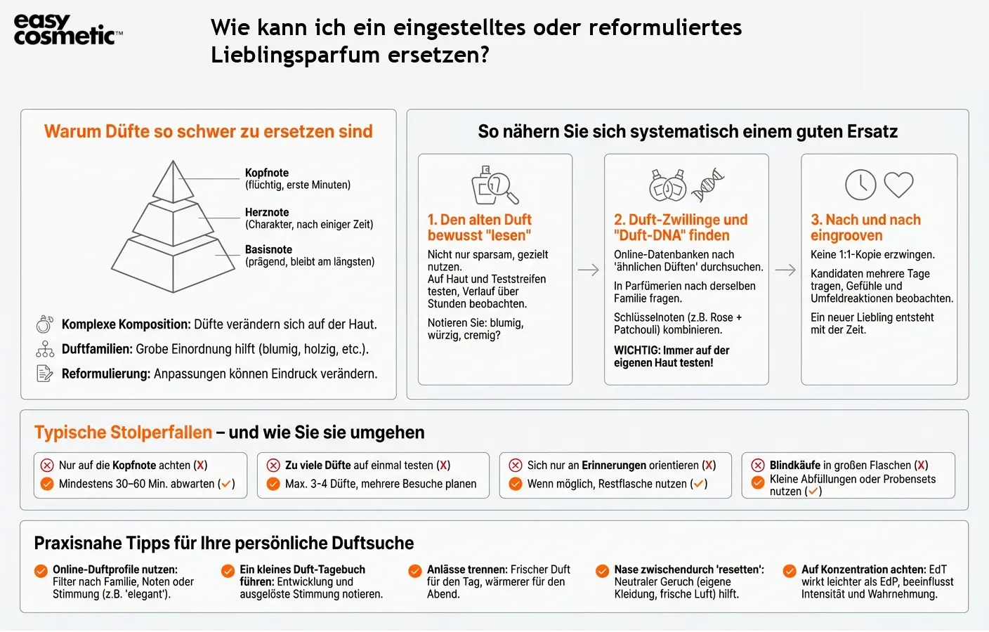 Wie kann ich ein eingestelltes oder reformuliertes Lieblingsparfum ersetzen?