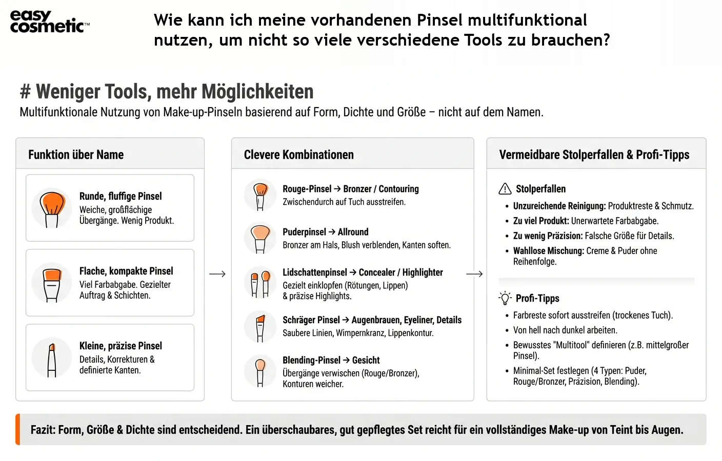 Wie kann ich meine vorhandenen Pinsel multifunktional nutzen, um nicht so viele verschiedene Tools zu brauchen?
