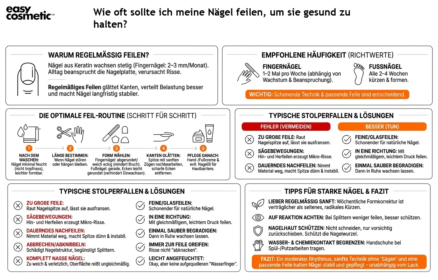 Wie oft sollte ich meine Nägel feilen, um sie gesund zu halten?
