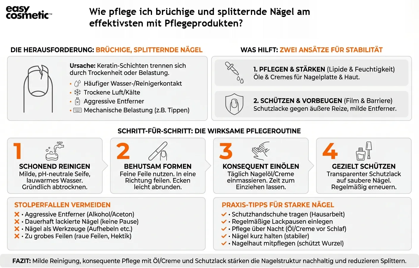 Wie pflege ich brüchige und splitternde Nägel am effektivsten mit Pflegeprodukten?