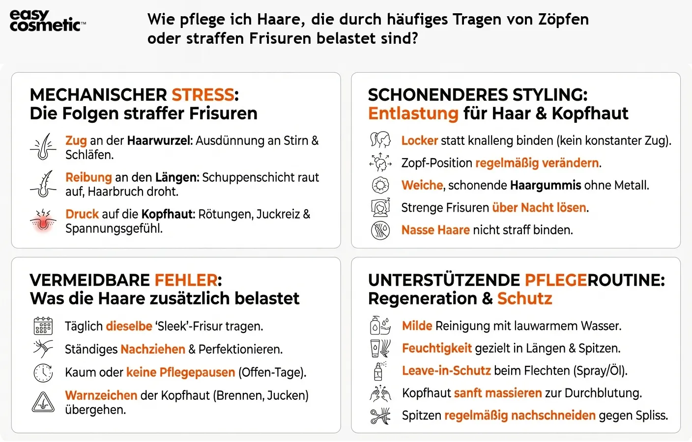 Wie pflege ich Haare, die durch häufiges Tragen von Zöpfen oder straffen Frisuren belastet sind?