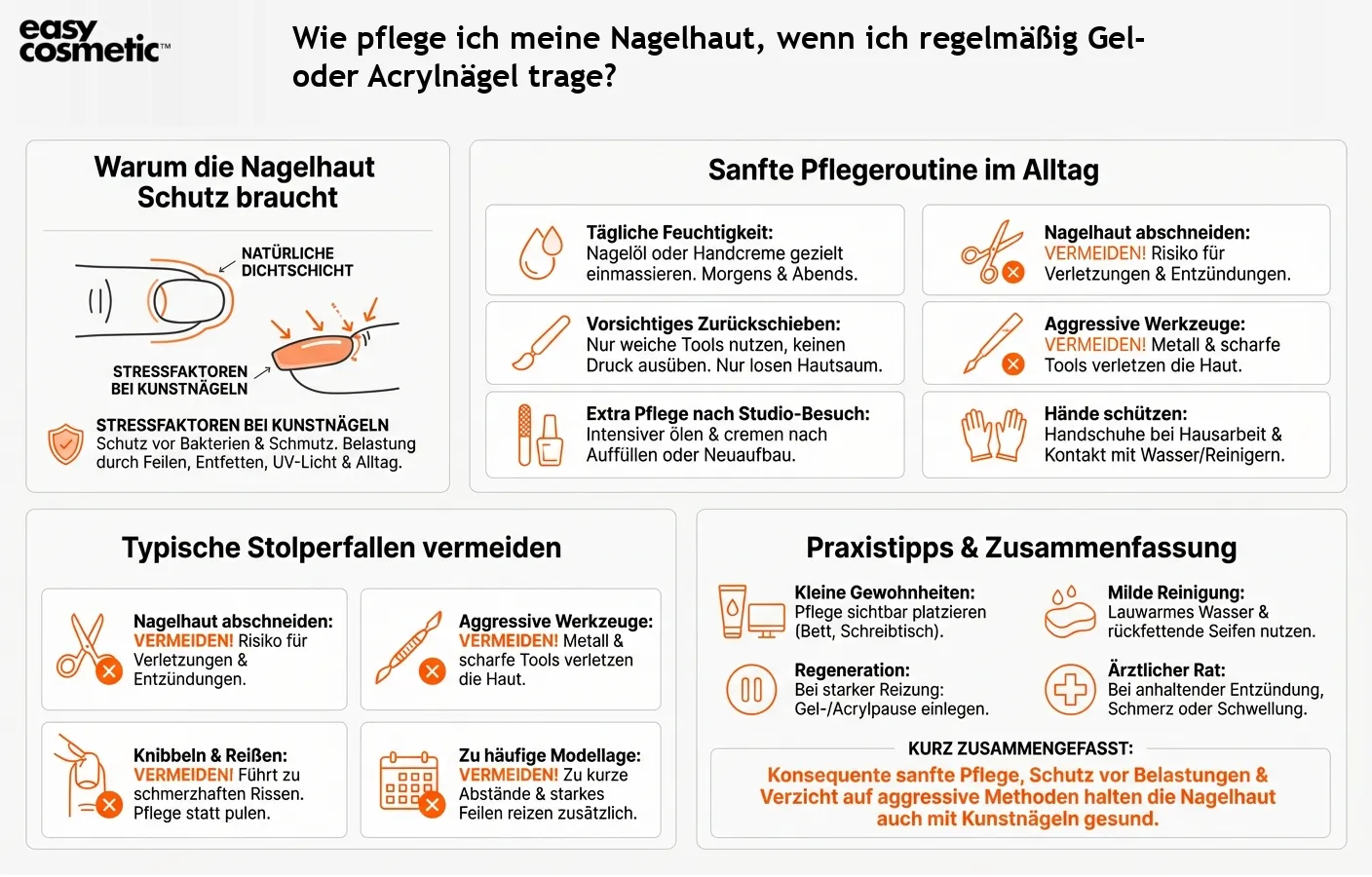 Wie pflege ich meine Nagelhaut, wenn ich regelmäßig Gel- oder Acrylnägel trage?