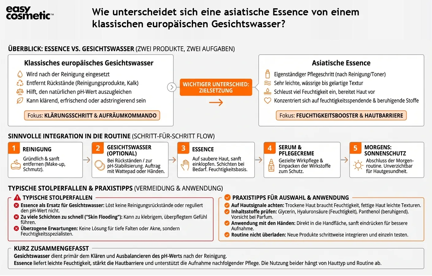 Wie unterscheidet sich eine asiatische Essence von einem klassischen europäischen Gesichtswasser?