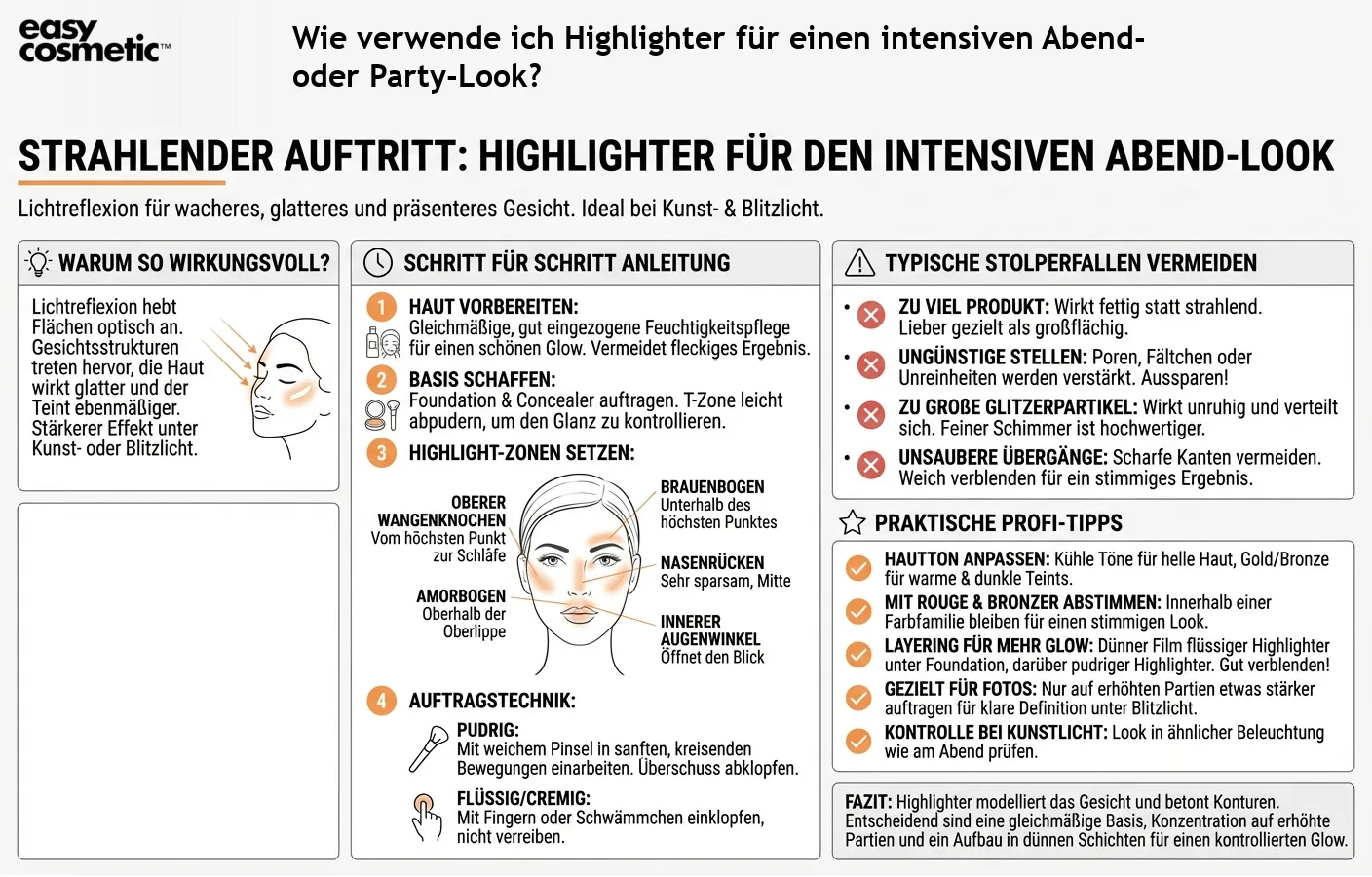 Wie verwende ich Highlighter für einen intensiven Abend- oder Party-Look?