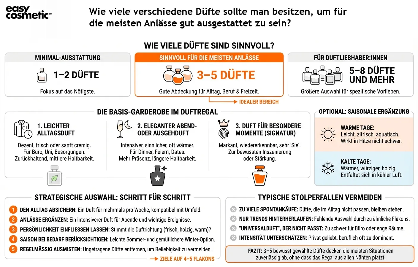 Wie viele verschiedene Düfte sollte man besitzen, um für die meisten Anlässe gut ausgestattet zu sein?
